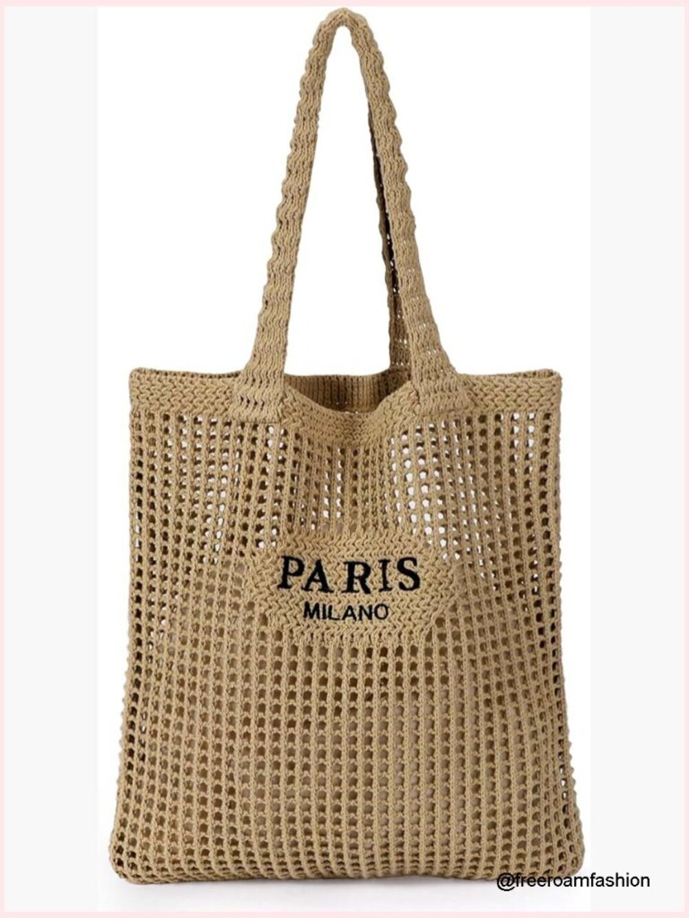 Crochet Mesh Beach Tote Bag Summer Vacation Aesthetic Boho Knit Bag